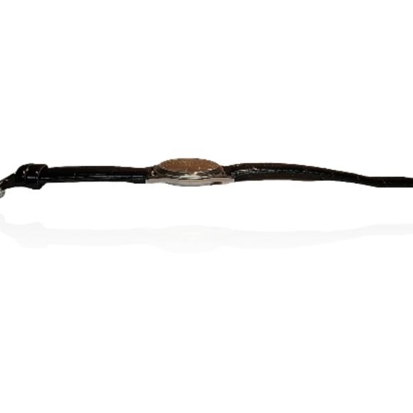 NWOT Quartz Wristwatch Analog Silver Face Leather Band Unisex Very Nice - Picture 5 of 5